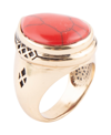 Barse Wildfire Bronze And Genuine Red Howlite Rings In Red