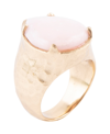 Barse Dreamy Bronze And Genuine Pink Opal Rings In Pink