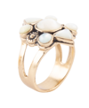 BARSE MALDIVES BRONZE AND GENUINE MOTHER-OF-PEARL RING