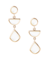 Barse Maldives Bronze And Genuine Mother-of-pearl Linear Earrings In White