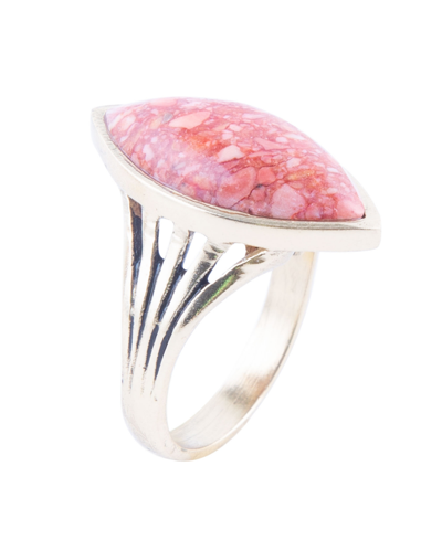 Barse Sunset Bronze And Genuine Orange Sponge Coral Ring