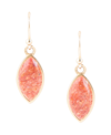 BARSE SUNSET BRONZE AND GENUINE ORANGE SPONGE CORAL EARRINGS