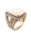 Barse Navajo Bronze And Genuine Mother-of-pearl Statement Ring In White