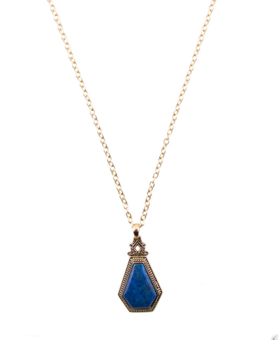 Barse Tribeca Genuine Lapis Long Pendant Necklace