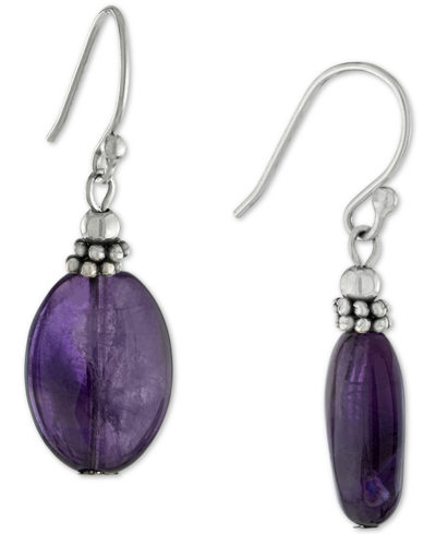 Giani Bernini Amethyst Drop Earrings (11 Ct. T.w.) In Sterling Silver, (also In Turquoise, Sodalite, Rose Quartz, In Purple