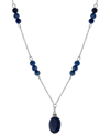 Giani Bernini Rose Quartz Bead 18" Pendant Necklace (5 Ct. T.w.) In Sterling Silver (also In Turquoise, Sodolite,