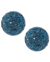 Giani Bernini Crystal Pave Stud Earrings In Sterling Silver. Available In Clear, Blue, Gray, Red Or Multi In Blue