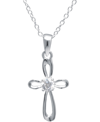 Giani Bernini Cubic Zirconia 18" Cross Pendant Necklace In Sterling Silver, Created For Macy's In Silver