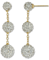 Giani Bernini Crystal Graduated Ball Ombre Drop Earrings In Sterling Silver, Created For Macy's In Gold