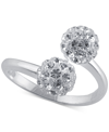 GIANI BERNINI CRYSTAL CLUSTER BYPASS STATEMENT RING IN STERLING SILVER, CREATED FOR MACY'S
