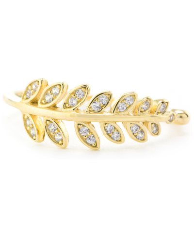 Giani Bernini Cubic Zirconia Leaf Ring, Created For Macy's In Gold Over Silver