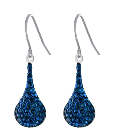 Giani Bernini Pave Crystal Wire Teardrop Earrings In Sterling Silver In Dark Blue