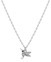 GIANI BERNINI CUBIC ZIRCONIA HUMMINGBIRD PENDANT NECKLACE IN STERLING SILVER, 16" + 2" EXTENDER, CREATED FOR MACY'