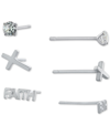 Giani Bernini 3-pc. Set Cubic Zirconia & Faith-themed Stud Earrings In Sterling Silver, Created For Macy's In Silver