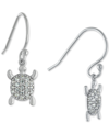 Giani Bernini Cubic Zirconia Turtle Drop Earrings In Sterling Silver, Created For Macy's In Silver