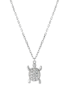 Giani Bernini Cubic Zirconia Turtle Pendant Necklace In Sterling Silver, 16" + 2" Extender, Created For Macy's In Silver