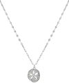 GIANI BERNINI CUBIC ZIRCONIA SAND DOLLAR PENDANT NECKLACE IN STERLING SILVER, 16" + 2" EXTENDER, CREATED FOR MACY'