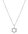 Giani Bernini Cubic Zirconia Sun Pendant Necklace In Sterling Silver, 16" + 2" Extender, Created For Macy's In Silver
