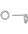Giani Bernini Cubic Zirconia Circle Stud Earrings In Sterling Silver, Created For Macy's In Silver
