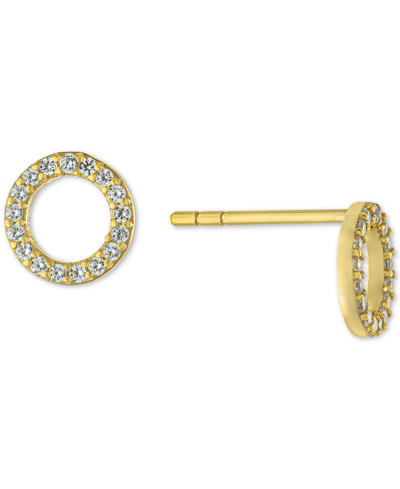 Giani Bernini Cubic Zirconia Circle Stud Earrings In Gold-plated Sterling Silver, Created For Macy's In Yellow Gold