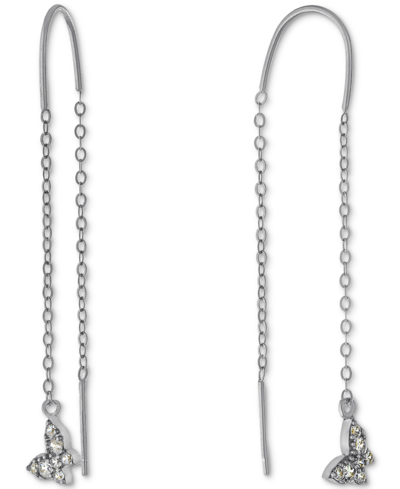 Giani Bernini Cubic Zirconia Butterfly Threader Earrings, Created For Macy's In Sterling Silver