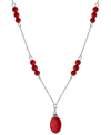 Giani Bernini Rose Quartz Bead 18" Pendant Necklace (5 Ct. T.w.) In Sterling Silver (also In Turquoise, Sodolite, In Silver