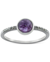 Giani Bernini Amethyst (5/8 Ct. T.w.) & Cubic Zirconia Bezel Ring In Sterling Silver, (also In Labradorite), Creat In Purple