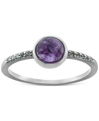 Giani Bernini Amethyst (5/8 Ct. T.w.) & Cubic Zirconia Bezel Ring In Sterling Silver, (also In Labradorite), Creat