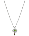Giani Bernini Crystal Palm Tree 18" Pendant Necklace In Sterling Silver, Created For Macy's In Silver