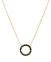 Giani Bernini Black Spinel Open Circle Necklace In Gold