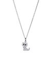 Giani Bernini Crystal Cat Pendant Necklace (0.11 Ct. T.w.) In Sterling Silver In Gray