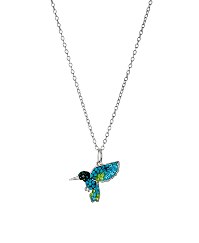 Giani Bernini Crystal Hummingbird Pendant Necklace (0.19 Ct. T.w.) In Sterling Silver