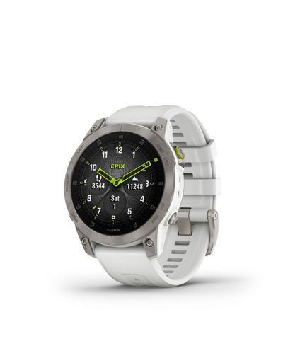 Garmin Unisex Epix White Titanium White Silicone Band Smart Watch 33mm