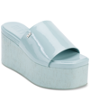 Dkny Women's Adalira Slip-on Platform Wedge Slide Sandals In Green