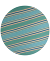 Kas Harbor Stripes 4230 Ocean 7'6" Indoor/outdoor Round Area Rug In Blue