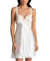Linea Donatella Sonya Embellished Bridal Satin Chemise Nightgown In Ivory/cream