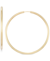 Italian Gold Medium Highly Polished Endless Hoop Earrings In 14k Gold, In Gold