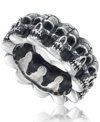 ANDREW CHARLES BY ANDY HILFIGER ANDREW CHARLES BY ANDY HILFIGER MEN'S MULTI SKULL RING IN OXIDIZED STAINLESS STEEL