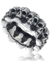 Andrew Charles By Andy Hilfiger Men's Multi Skull Ring In Oxidized Stainless Steel