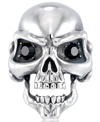 ANDREW CHARLES BY ANDY HILFIGER ANDREW CHARLES BY ANDY HILFIGER MEN'S CUBIC ZIRCONIA SIGNATURE SKULL RING IN STAINLESS STEEL