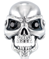 Andrew Charles By Andy Hilfiger Men's Cubic Zirconia Signature Skull Ring In Stainless Steel