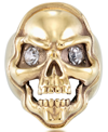 ANDREW CHARLES BY ANDY HILFIGER ANDREW CHARLES BY ANDY HILFIGER MEN'S CUBIC ZIRCONIA SKULL RING IN YELLOW ION-PLATED STAINLESS STEEL