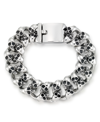 Andrew Charles By Andy Hilfiger Men's Multi Skull Link Bracelet In Stainless Steel In White