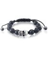 ANDREW CHARLES BY ANDY HILFIGER ANDREW CHARLES BY ANDY HILFIGER MEN'S ONYX BEAD SKULL BOLO BRACELET IN STAINLESS STEEL (ALSO IN TIGE