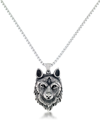 ANDREW CHARLES BY ANDY HILFIGER ANDREW CHARLES BY ANDY HILFIGER MEN'S WOLF HEAD 24" PENDANT NECKLACE IN STAINLESS STEEL