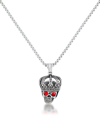 ANDREW CHARLES BY ANDY HILFIGER ANDREW CHARLES BY ANDY HILFIGER MEN'S RED CUBIC ZIRCONIA KING SKULL 24" PENDANT NECKLACE IN STAINLES