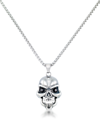 ANDREW CHARLES BY ANDY HILFIGER ANDREW CHARLES BY ANDY HILFIGER MEN'S BLACK CUBIC ZIRCONIA SKULL 24" PENDANT NECKLACE IN STAINLESS S