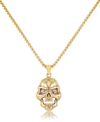 ANDREW CHARLES BY ANDY HILFIGER ANDREW CHARLES BY ANDY HILFIGER MEN'S CUBIC ZIRCONIA SIGNATURE SKULL 24" PENDANT NECKLACE IN BLACK I
