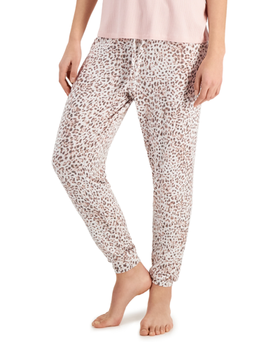 Jenni Printed Jogger Pajama Pants, Created For Macy's In Leopard Multi