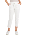 STYLE & CO PETITE PULL-ON CUFFED TWILL ANKLE PANTS, CREATED FOR MACY'S